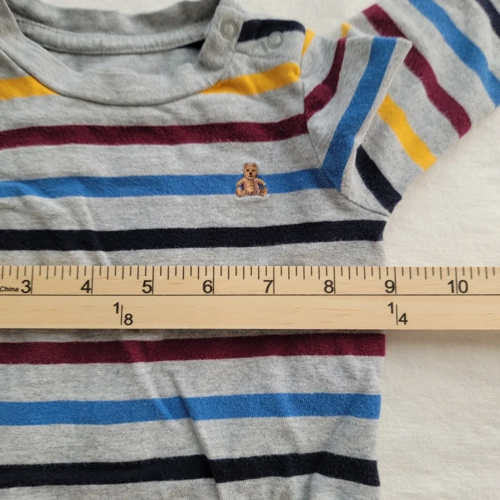 Old Navy Denim Overalls Gap Striped Bodysuit Set Toddler 12-18M Blue Grey Fall
